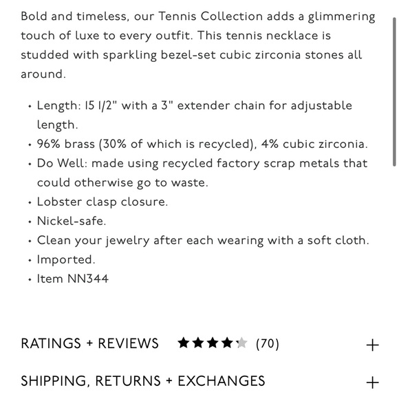 Madewell The Tennis Collection Bezel Set Crystal Necklace - Picture 6 of 6